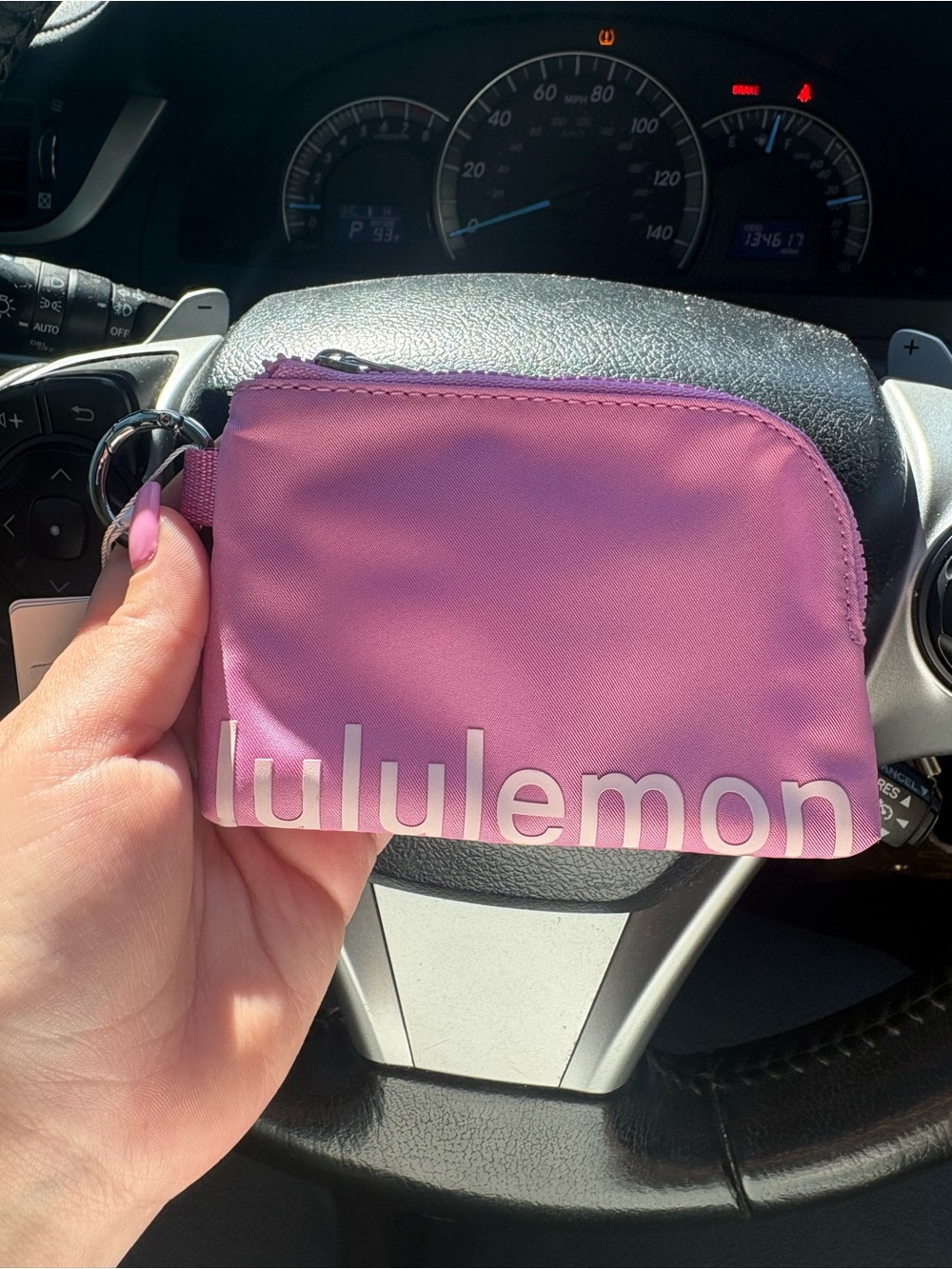 lululemon athletica Pink Card & Key Pouch with Keyring